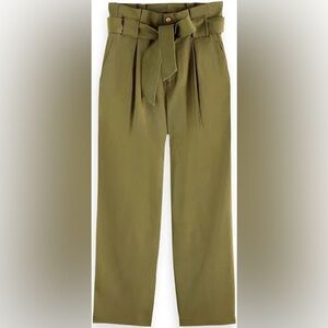 Scotch & Soda Daisy High-Ride Paperbag Trousers – Olive Green |  XS (NWT)